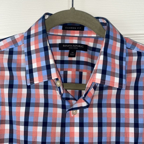 Banana Republic Men Camden Fit non iron plaid button down, size M - Picture 2 of 5